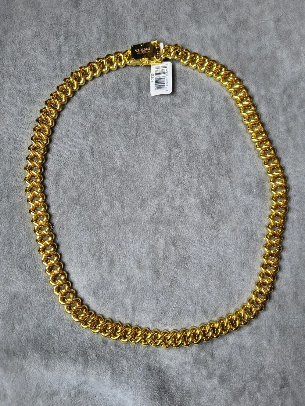 Invicta Elements Men's Iced out Cuban Chain Necklace, Gold (80830)